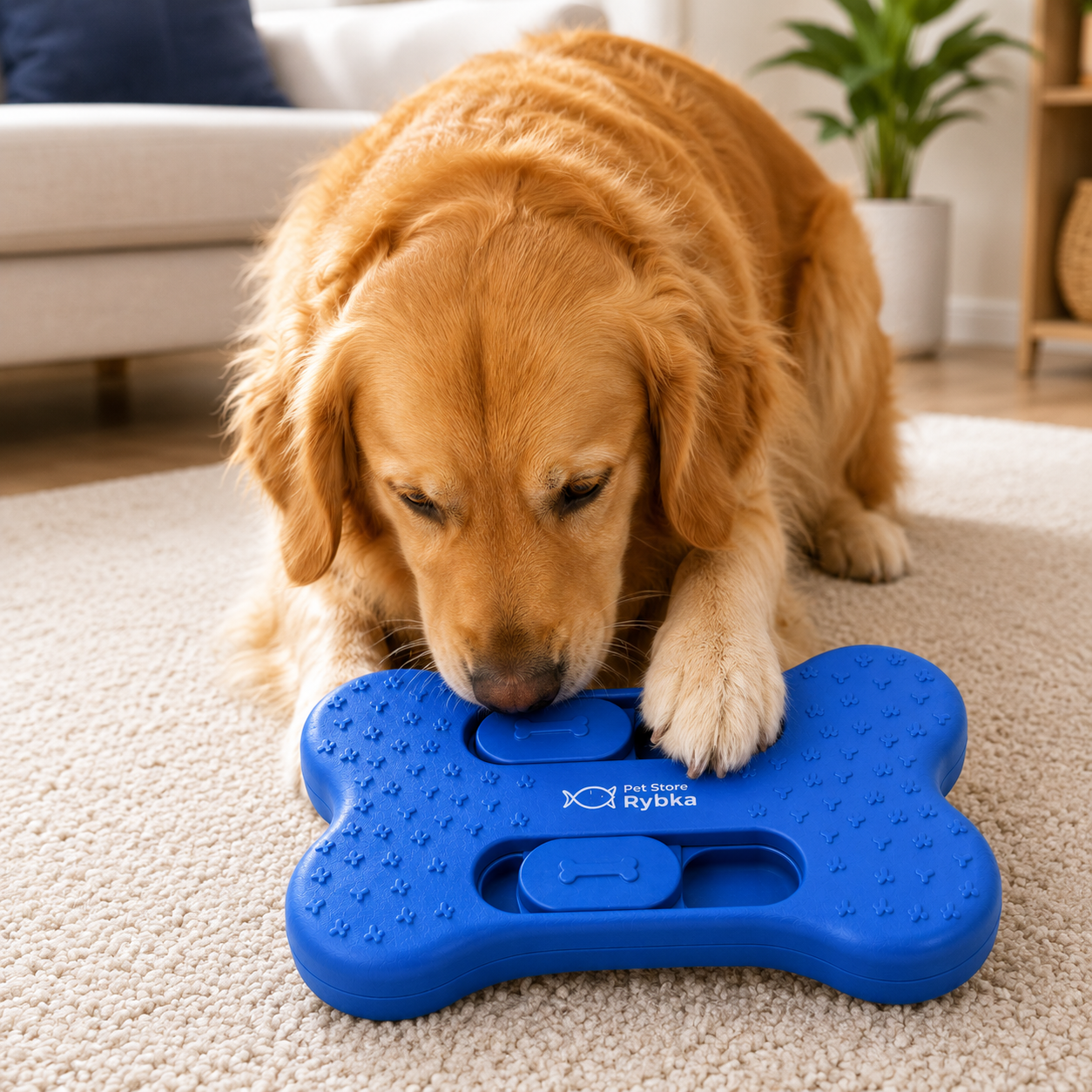 Pet Store Rybka Interactive Bone Puzzle Dog Toy – Sliding Treat Dispensing Mental Enrichment Toy for Dogs - Image 5
