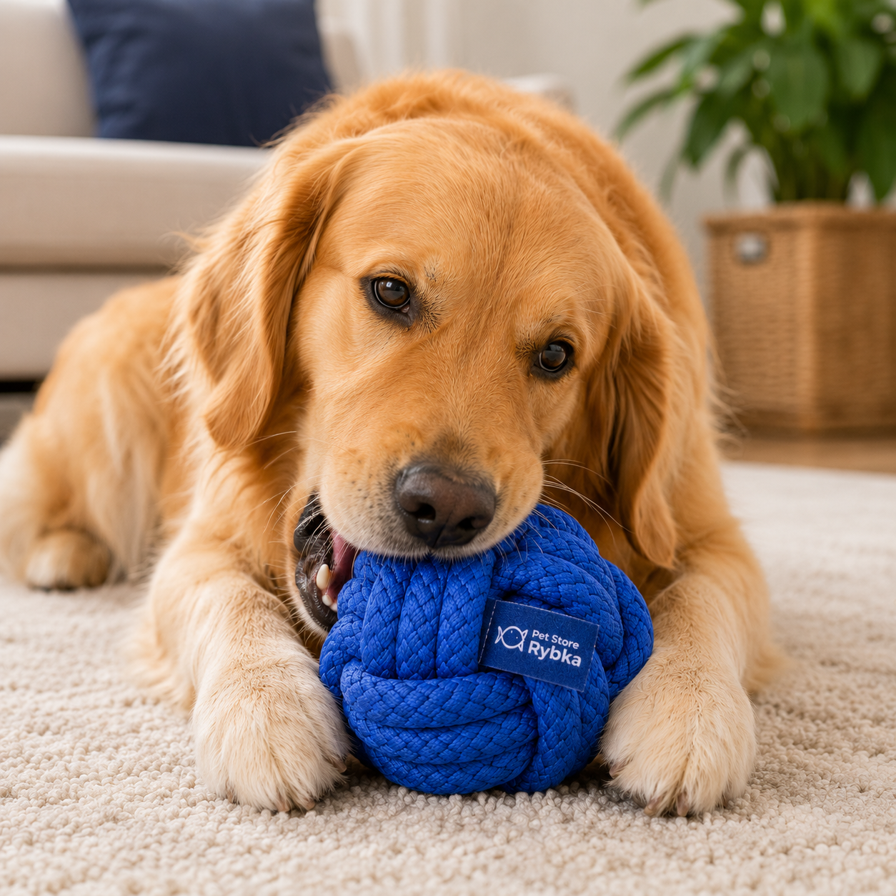 Pet Store Rybka Heavy-Duty Rope Ball Dog Toy – Durable Interactive Tug & Chew Ball for Aggressive Chewers - Image 5